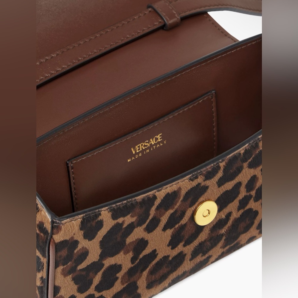 Versace La Medusa calf hair leopard-print mini bag. Calf Leather Calf Hair 100% - Picture 3 of 5